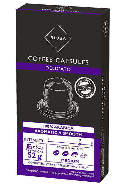 Rioba Capsule de cafea Delicato, Compatibile Nespresso, Rioba, 10 capsule