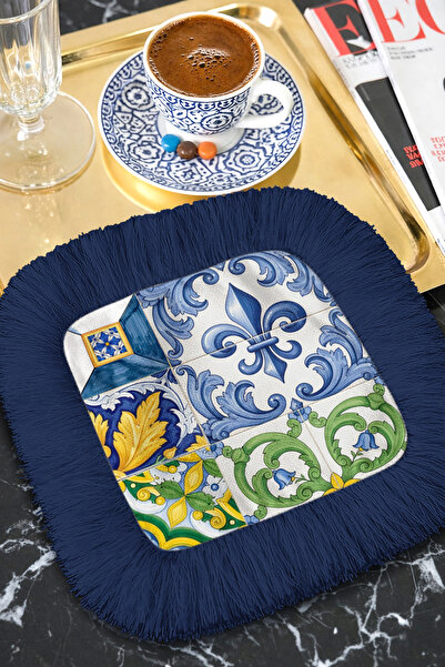 Evimde Bambaşka مناديل كوكتيل أنيقة على الطراز الباروكي - مناديل مزينة بالزخا...