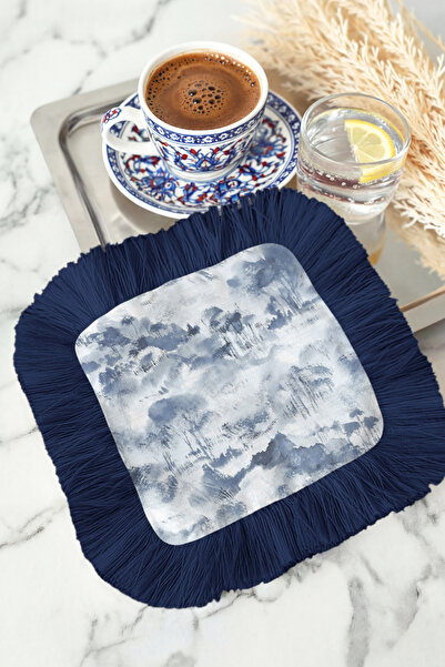 Evimde Bambaşka Șervețel de prezentare cu efect de nor de lux și franjuri - Ș...