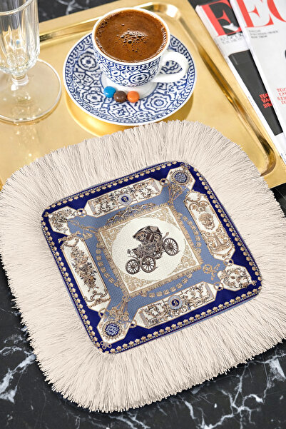 Evimde Bambaşka Șervețel elegant vintage cu franjuri pentru prezentare - Șerv...