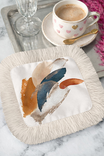 Evimde Bambaşka Șervețel de prezentare cu franjuri Luxury Brush Strokes - Șer...