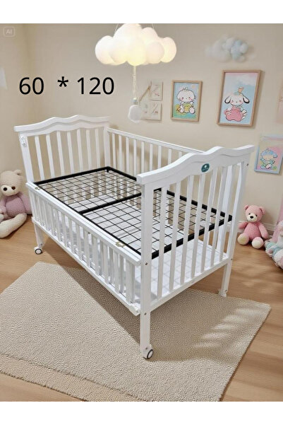 Baby shine سرير خشبي + دولاب للتخزين