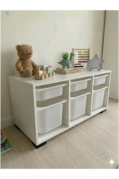 Moniev Kids Beyza 6 Sepetli Çok Amaçlı Dolap Oyuncak Dolabı