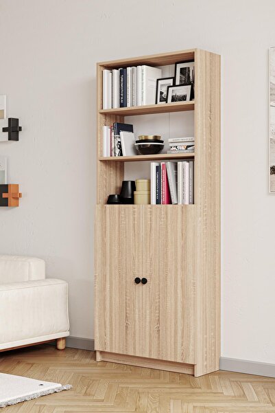 Hofga Bili Kitaplık 5 Raflı 2 Kapaklı Çok Amaçlı Ofis Salon Kitap Dosya Rafı ...