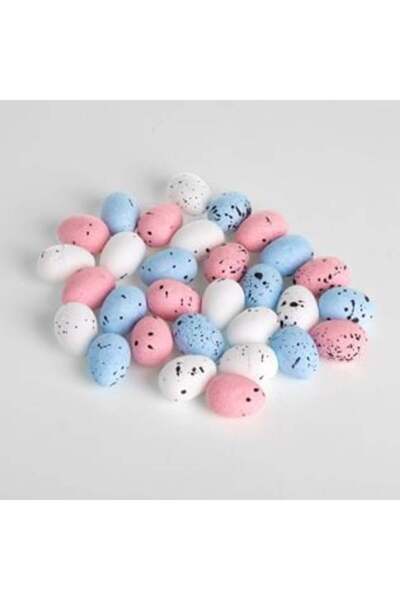 OEM Decorative Easter Eggs Pink Blue White with Black Spots 2.5 cm - 30 pcs