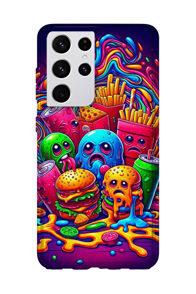 lelia حافظة هاتف شفافة مطبوعة متوافقة مع هاتف سامسونج جالاكسي S21 الترا |   م...