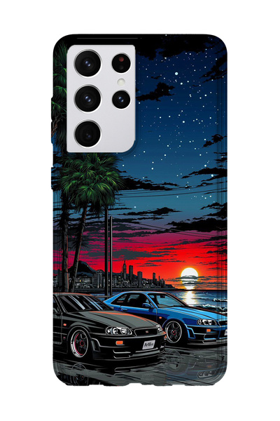 lelia حافظة هاتف شفافة مطبوعة متوافقة مع هاتف سامسونج جالاكسي S21 الترا |   م...