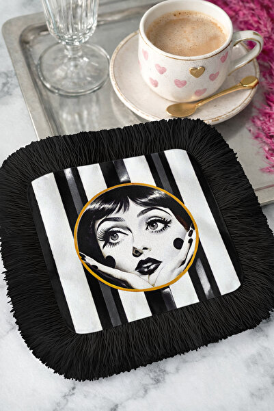 Evimde Bambaşka Καλλιτεχνική χαρτοπετσέτα παρουσίασης με κρόσσια και εικονογρ...