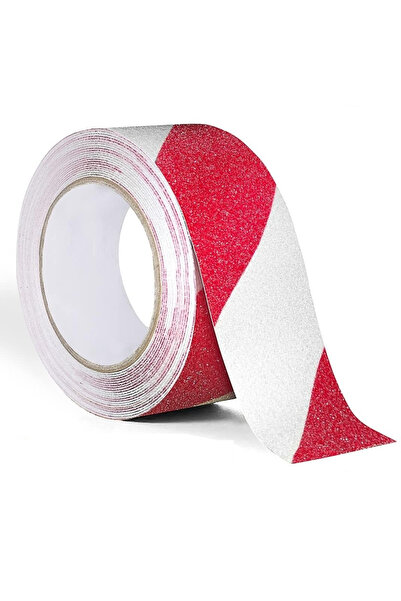 MaffStuff Self-adhesive anti-slip tape for stairs 5 cm x 5 m white with red