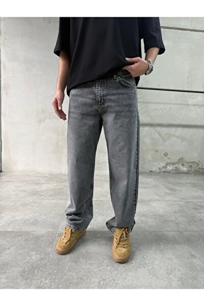 DIFRANSEL JEANS Ανδρικό τζιν σε φαρδιά γραμμή, γκρι, πλυμένο