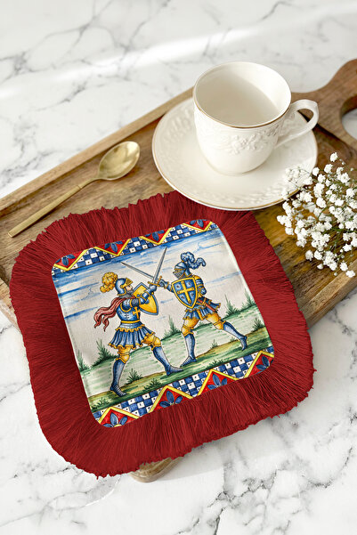 Evimde Bambaşka Χαρτοπετσέτα παρουσίασης με σχέδιο ιππότη και φούντες - Μεσαι...