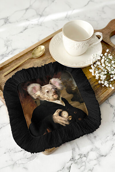 Evimde Bambaşka Авангардний портрет з бахромою, серветка для кави - вишукана ...