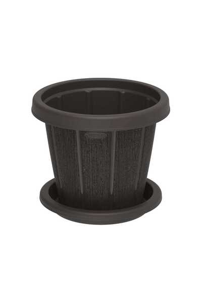 Cosmoplast Cedargrain Flowerpot with Tray 6"