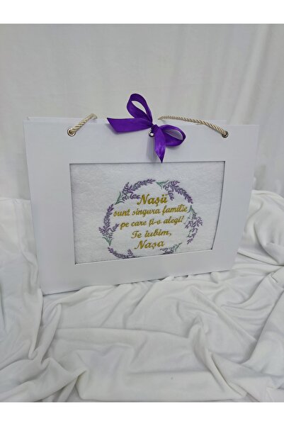 Handmade Set cadou nasi - 2 prosoape baie model lavanda