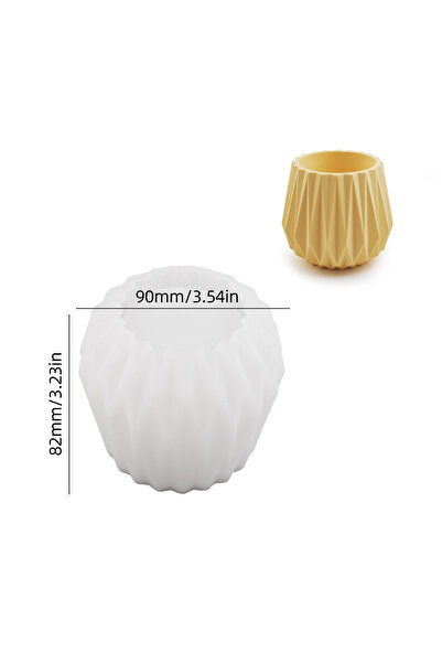 HOBİFLEX SİLİKON KALIP TAŞ TOZU İTHAL MUHTELİF GEOMETRİK MUMLUK VAZO SAKSI KA...