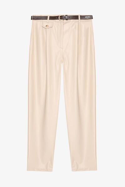 Shoe Box By Quzu Quzu 01238 Belt Detailed Women's Trousers