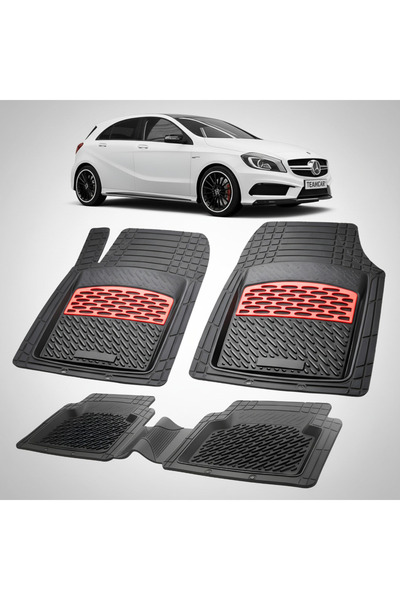 TEAMCAR Πατάκια δαπέδου Mercedes-Benz A-Class W176 Hatchback 2012-2018 | Κόκκινα