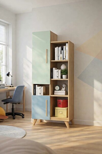 Modalife Mente Çok Bölmeli Kitaplık – Modern Raflı Dolap, Genç & Çocuk Odası