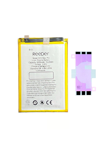 Yedcom Reeder S19 MAX PRO Batarya Pil Yüksek Kalite Denenmiş Yeni Tarihli