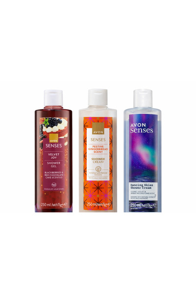 AVON Gel dus 3 bucati Festive GingerBread, Velvet Joy, Dancing Skies