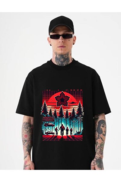 SVART WEAR Μπλουζάκι Stranger Things με στάμπα, unisex, oversized