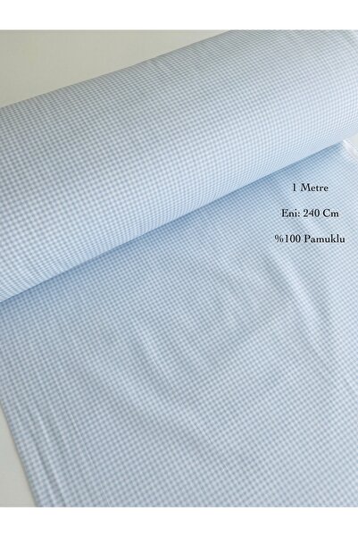 seyranat 1 metar, širina 240 cm, bebi plava Karirani dezen , Karirano , Karir...