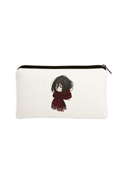 Hayali Şeyler Mikasa Ackerman Anime Desenli Kalemlik & Makyaj Çantası – Çok A...