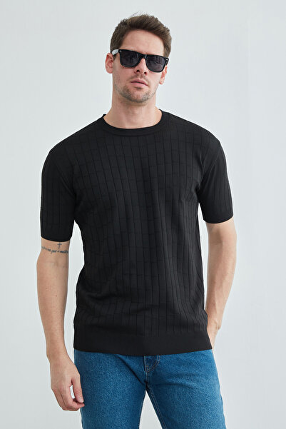 Fulla Moda Kare Με σχέδιο κοτλέ Πλεκτό μπλουζάκι