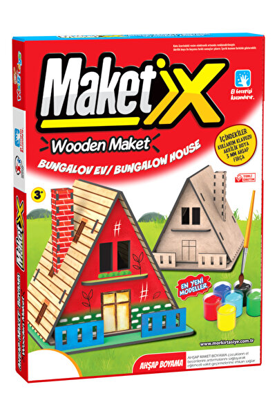 Jet Online Maketix Ahşap Bungalov Ev Boyama Maket Seti – Kendin Boya DIY Eğit...