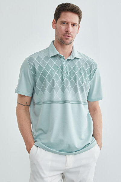 Fulla Moda Μπλουζάκι με σχέδιο μπακλαβά και λαιμόκοψη πόλο