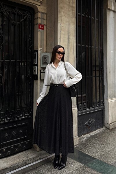 Noi Belis Maxi Boy Laced Woven Skirt Ss26Et0002