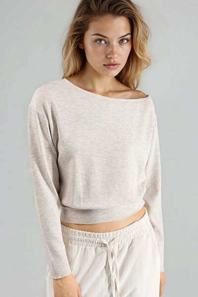 Hiccup BUSEM long-sleeved, boat-neck elastic blouse