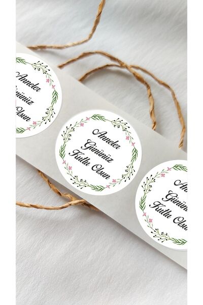 Piksel Grafik Mother's Day Floral Round Sticker - 24 Pieces Decoration, Gift,...