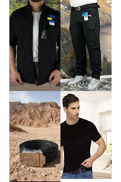 Mikro Tactical Outdoor Cargocep Summer Shirt Pants T-Shirt Belt Set