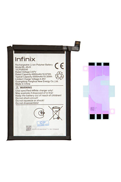 Yedcom İnfinix HOT 40 PRO BL-49JX Batarya Pil Telefon Batarayası Pil Bandı Be...