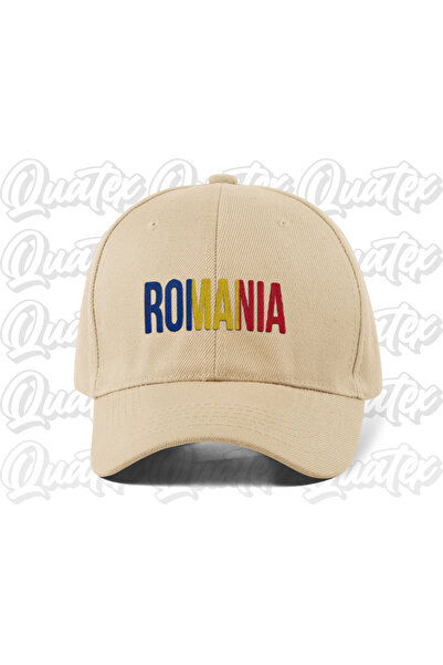 QUATEX Romanian Embroidered Country Flag Hat - Cream Beige Color 100% Cotton ...