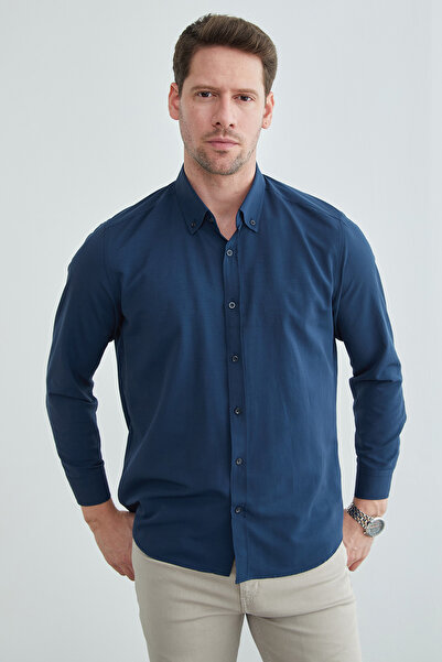 Fulla Moda Базова сорочка з ґудзиками та довгими рукавами