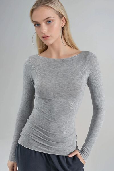 Hiccup BUSEM Lightweight blouse with long sleeves and boat neckline