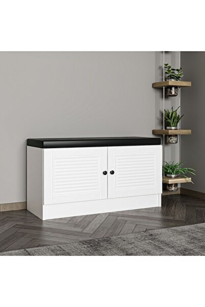 Minar Kale Ayakkabılık Minderli Beyaz Mebran Panjur Beyaz