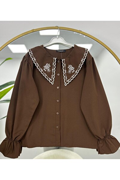 VOLT CLOTHİNG Baby Collar Embroidery Detailed Blouse