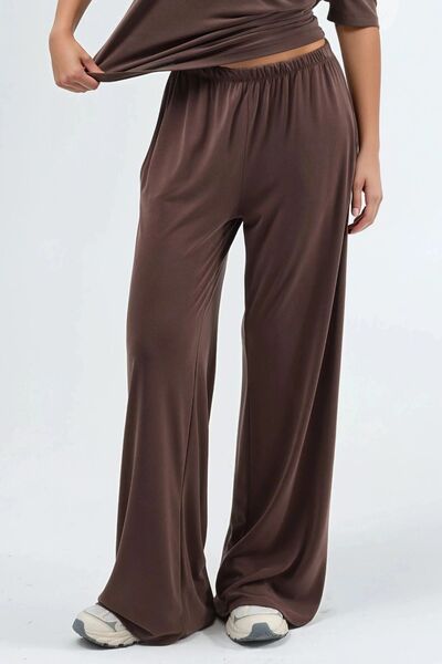 Hiccup BUSEM Pantaloni modal cu talie elastică și croială dreaptă