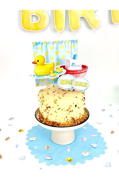 Flu Party مجموعة تزيين الكيك المطاطية - مجموعة تزيين الكيك بتصميم البطة اللطي...