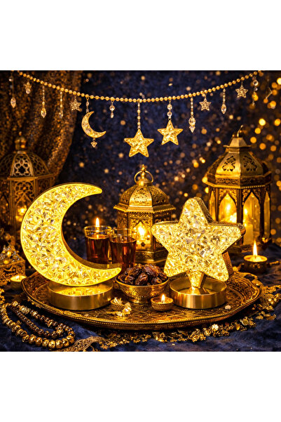 KAYAX RAMAZANA ÖZEL AY YILDIZ MASA LAMBASI SETİ