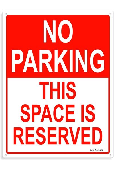 RUBIK 1-Pack Acrylic No Parking This Space is Reserved Sign 20x15cm A5 Size R...
