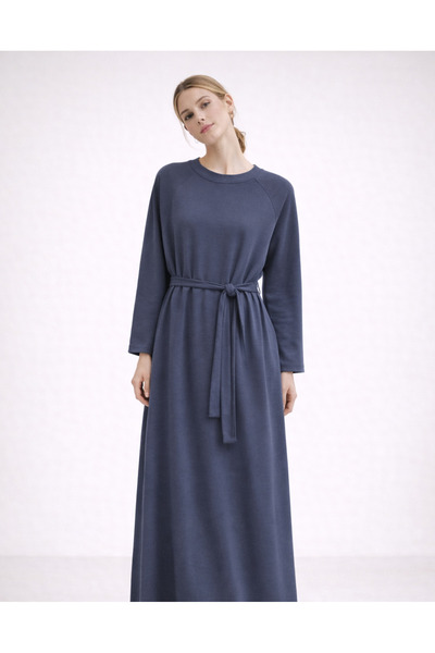 Moda Neva Long Modal Dress with Tie Detail