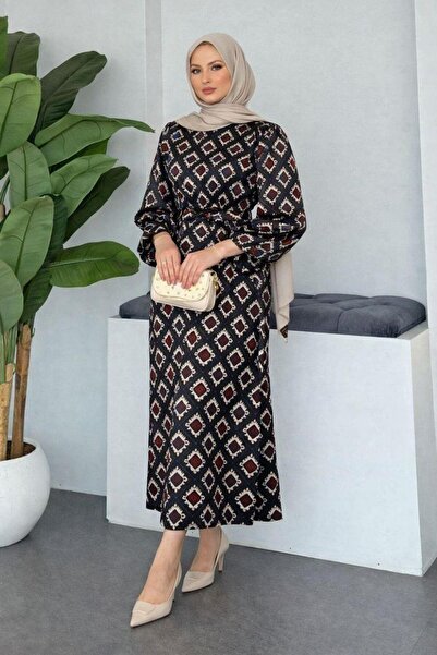 Şulemoda Giyim Hanımeli Dress Burgundy