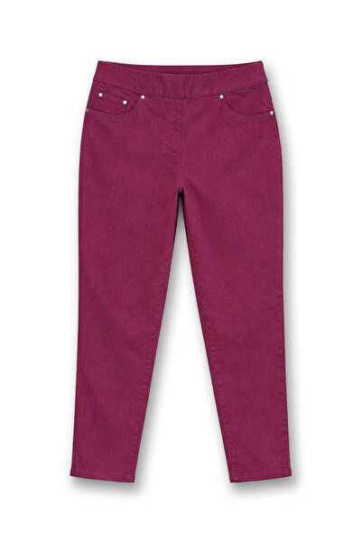 Bluewhite بنطلون جينز نسائي من الليكرا الأرجواني المرن