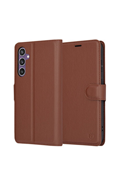 Techsuit Samsung Galaxy S23 FE Leather Folio, brown