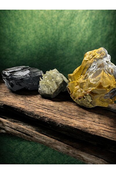 The Magıc of Healıng Dağ Kristali, Siyah Obsidyen, Kalsedon Jasper 3’lü Doğal...