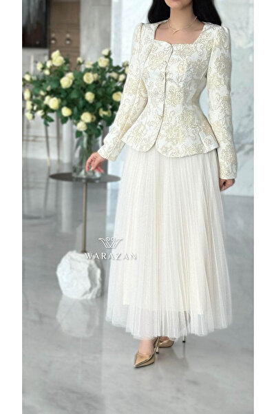 Warazan Royal Jacquard Set with Pleats